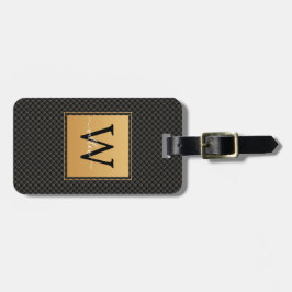 Elegant Black Guld Monogram Script Snyggt Travel Bagagebricka