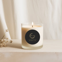 Elegant Black & Guld Monogram Wandasbröllop till f