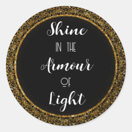 Elegant Black & Guld Motivation Stickers Runt Klistermärke