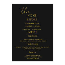 Elegant Black & Guld natten före Bröllop