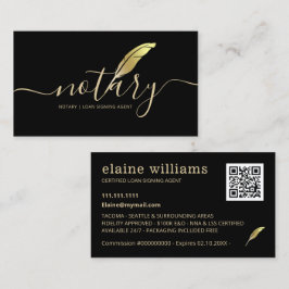 Elegant Black Guld Notary Loan Signing Agent Visitkort