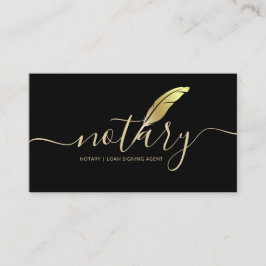 Elegant Black Guld Notary Loan Signing Agent Visitkort