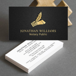 Elegant Black & Guld Notary Public Visitkort