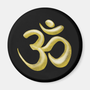 Elegant Black Guld Om sanskrit Symbol Magnet