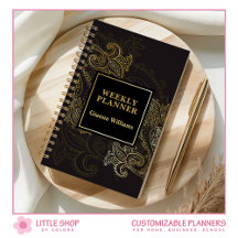 Elegant Black Guld Paisley Anpassade