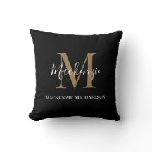 Elegant Black Guld Personlig Monogram Namn