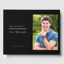 Elegant Black Guld Photo Pub Mitzvah