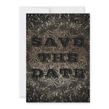 Elegant Black Guld Photo Save Date