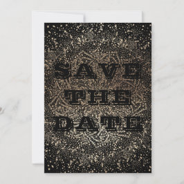 Elegant Black Guld Photo Save Date Inbjudningar