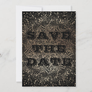 Elegant Black Guld Photo Save Date Inbjudningar