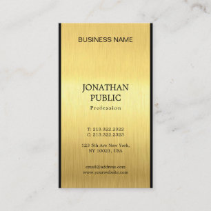 Elegant Black Guld Plain Professionell Chic Luxury Visitkort