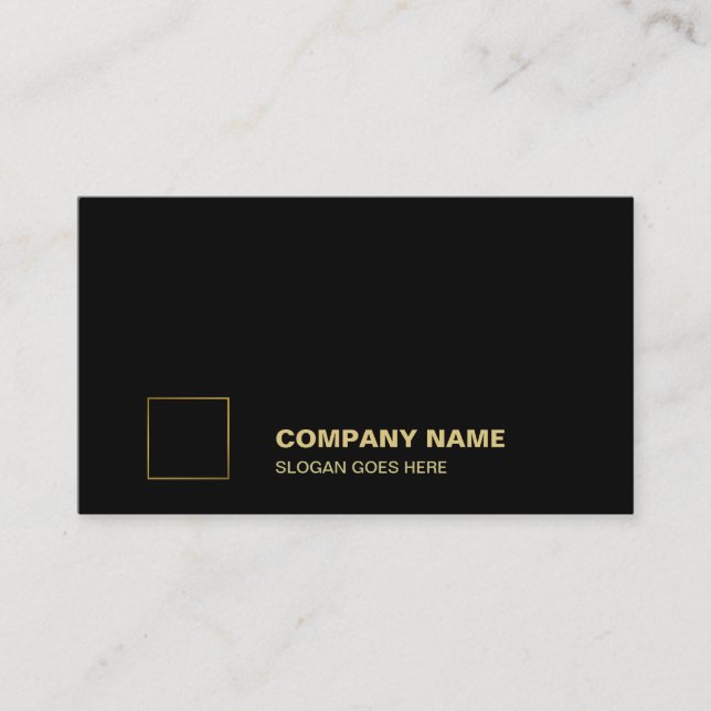 Elegant Black Guld Plain Professionell Corporate Visitkort (Framsida)