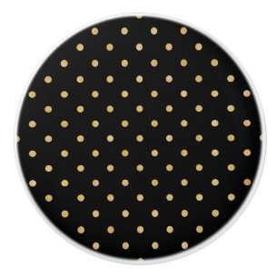 Elegant Black Guld Polka Dot Chic Mönster Design Knopp