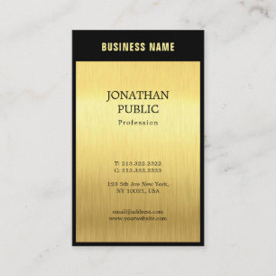 Elegant Black Guld Professionell Plain Luxury Chic Visitkort