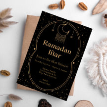 Elegant Black & Guld Ramadan Iftar-inbjudan
