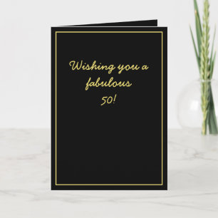 Elegant Black & Guld Script Brother 50:e födelseda Kort