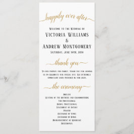 Elegant Black Guld Skriptet Minimal Bröllop Ceremo Program