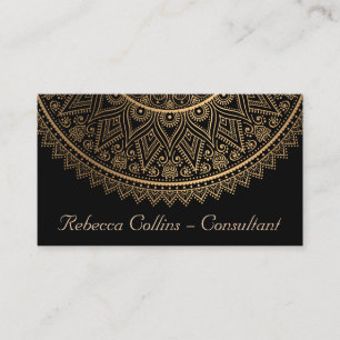 Elegant Black Guld Snöre Mandala Visitkort
