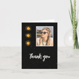 Elegant Black Guld Sol fotodag Tack Kort