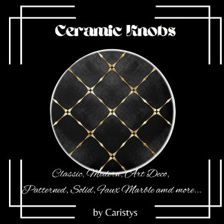 Elegant Black & Guld Squares Knopp
