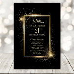 Elegant Black Guld Surprise 21:a födelsedagen Part Inbjudningar<br><div class="desc">Denna 21:a födelsedag med svart och guld är en 21:a födelsedag designad för att bana väg för ett verkligt minnesvärt firande. Med textmallarna för anpassade kan du enkelt lägga till namn i den hedervärda gästen, hemlig information om party och platsen. Din älskade kommer att vara i en kväll av skratt...</div>