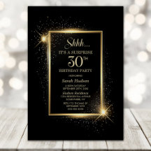 Elegant Black Guld Surprise 30års födelsedag Party