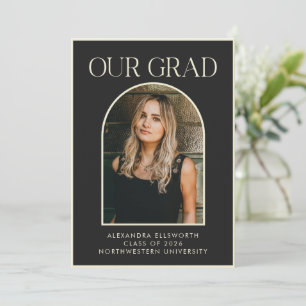 Elegant Black Guld Trendig Arch Photo Studenten Meddelande