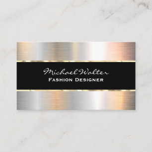 Elegant Black Guld Trim Silver Metallic Visitkort