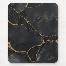 Elegant Black Guld Veins Office Mouse Pad