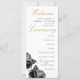 Elegant Black Guld Watercolor Fish Bröllop