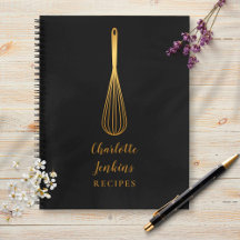 Elegant Black Guld Whisk Recipe Cookbook-skript