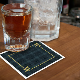 Elegant Black Guld Windows-fönsterruta, monogram Pappersservett