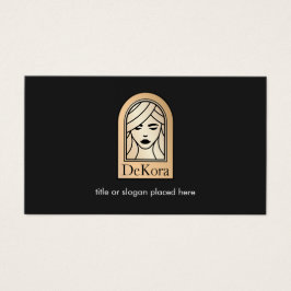 Elegant Black Guld Womans Ansikte Beauty Salon Spa Visitkort