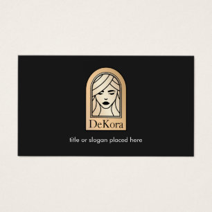Elegant Black Guld Womans Ansikte Beauty Salon Spa Visitkort