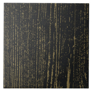 Elegant Black Guld Wood Grain Kakelplatta