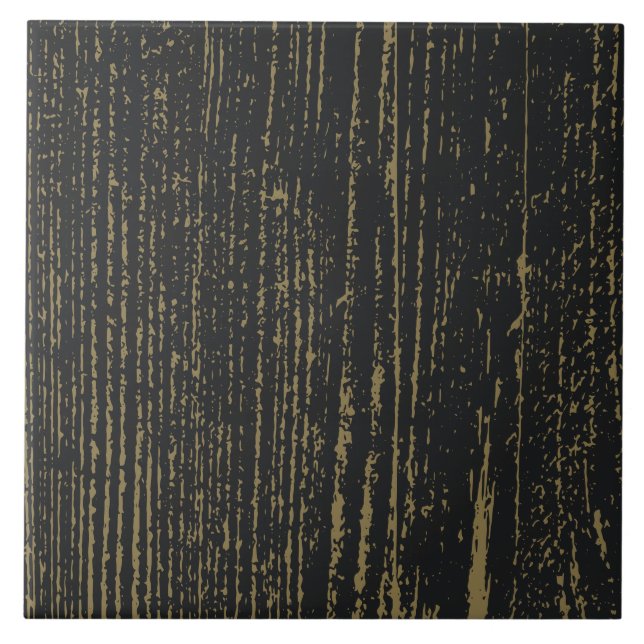 Elegant Black Guld Wood Grain Kakelplatta (Framsidan)