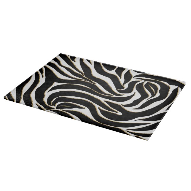 Elegant Black Guld Zebra White Animal Print (Hörn)