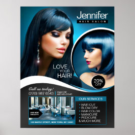 Elegant Black Hair Salon Poster