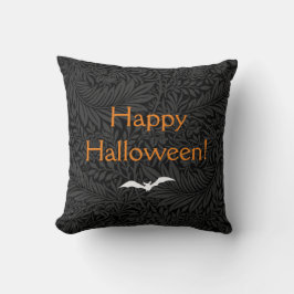 Elegant Black Halloween Blommigt Botanical Kudde