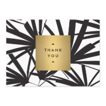 Elegant Black Handflatan Fronts Tack Notecard