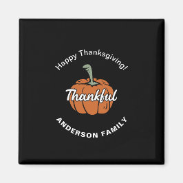 Elegant Black Happy thanksgiving Magnet