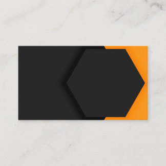 Elegant Black Hexagon Visitkort