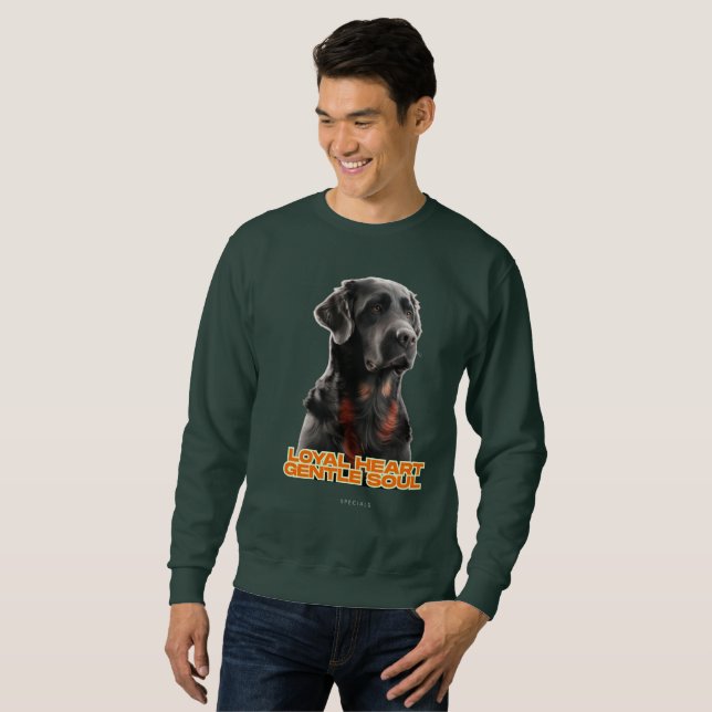 Elegant Black Hund-Realistic Pet Art Lång Ärmad Tröja (Hel framsida)
