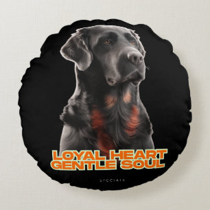 Elegant Black Hund-Realistic Pet Art Rund Kudde