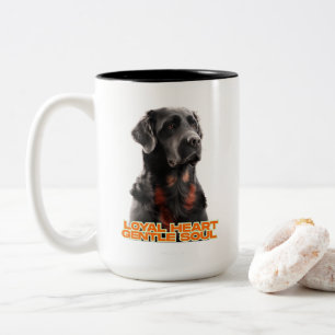 Elegant Black Hund-Realistic Pet Art Två-Tonad Mugg