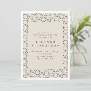 Elegant Black Ivory Geometric Rehearsal Middag Inbjudningar