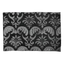 ELEGANT BLACK JACQUARD SKRIV Dekorativ kudde