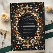 Elegant Black Jewels Decorated Bröllop