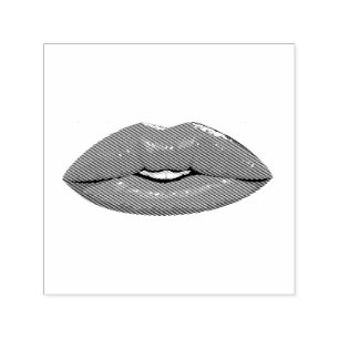 Elegant Black Kiss Lip Självfärgande Stämpel