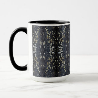 Elegant Black Lace Tree Bark Patterned Mugg